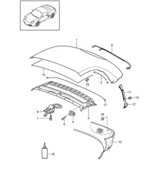 Revêtement de capote / Roofliner 987.2 Boxster / Boxster S 2009-12 Revêtement de capote / Roofliner 987.2 Boxster / Boxster S 2009-12