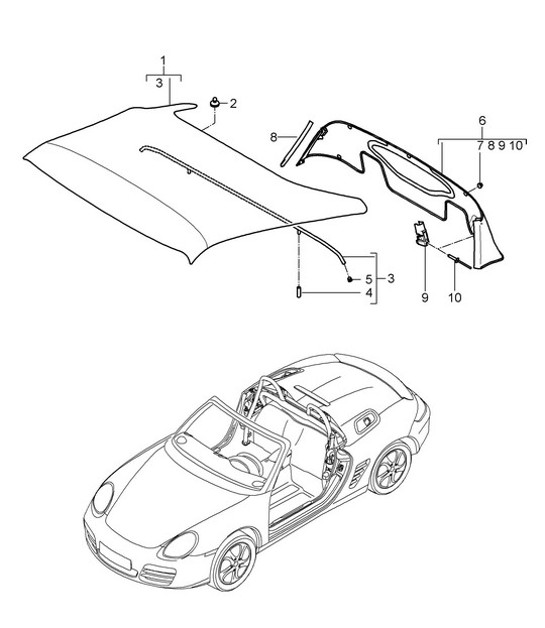 Diagram 811-003 Porsche Cayenne 9PA (955) 2003-2006 Body