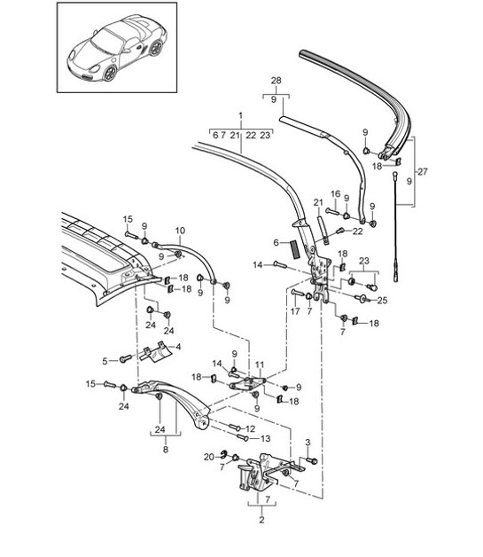 Diagram 811-005 Porsche 918 Spyder 2014-2015 