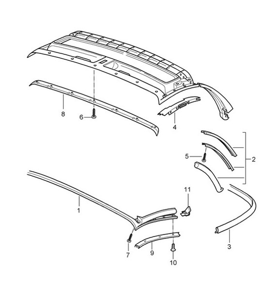 Diagram 811-010 Porsche Panamera Turbo S V8 4.8L Carrosserie