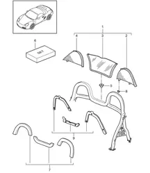 Windscherm en voeringen / rolbeugel 987.2 Boxster / Boxster S 2009-12