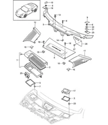 Particulate filter / Cowl panel covering 987.2 Boxster / Boxster S 2009-12