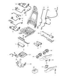 Cablaggi elettrici / Interruttore / Centralina / Motore elettrico / Sedile standard (PR:369,370) / Sedile comfort (PR:437,438) 987.2 Boxster / Boxster S 2009-12 Cablaggi elettrici / Interruttore / Centralina / Motore elettrico / Sedile standard (PR:369,370) / Sedile comfort (PR:437,438) 987.2 Boxster / Boxster S 2009-12