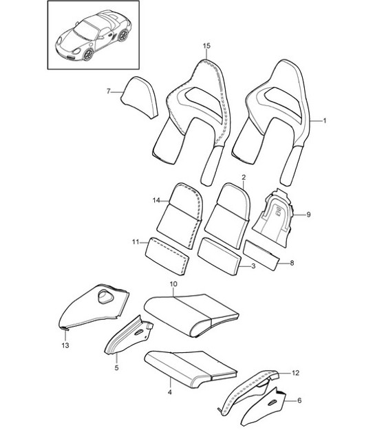 Diagram 817-032 Porsche Boxster 986/987/981 (1997-2016) Body