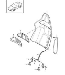 Coque de dossier / siège baquet / Pliable / Accessoires 987.2 Boxster / Boxster S 2009>>