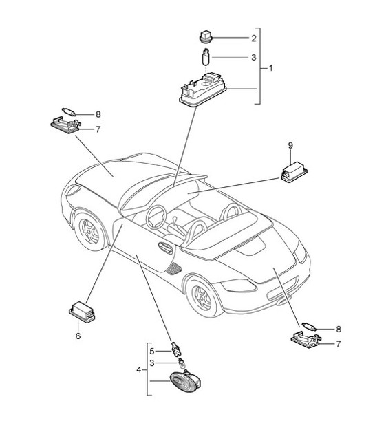 Diagram 903-004 Porsche Cayenne 3.2L V6 2003>> Electrical equipment