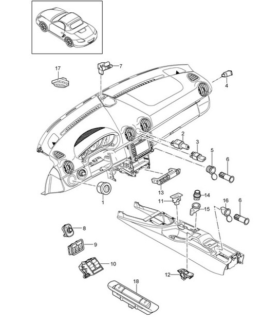 Diagram 903-005 Porsche Cayman 987C/981C (2005-2016) Electrical equipment