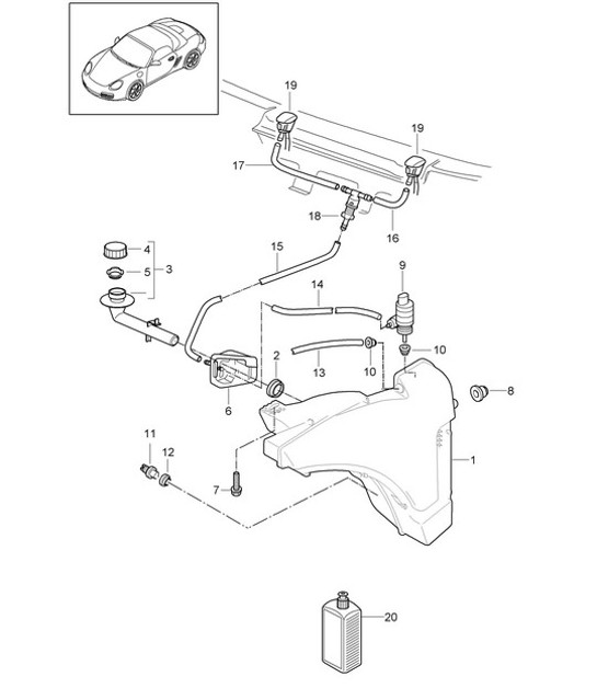 Diagram 904-010 Porsche Cayman 987C/981C (2005-2016) Electrical equipment