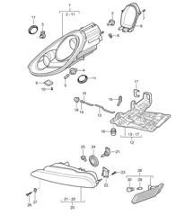 Headlights / Additional headlight / Turn signal repeater 987.2 Boxster / Boxster S 2009-12