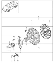 clutch 5th-Speed Manual transmission (I481) for 987 Boxster M96.25 2005-06 and 987 Boxster M97.20 2007-08