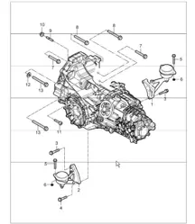 6-speed manual transmission (I480), transmission suspension threaded joint engine for 987 Boxster / Boxster S 2005-08