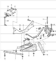 rear axle, side section and bracket 987 Boxster / Boxster S 2005-08 rear axle, side section and bracket 987 Boxster / Boxster S 2005-08