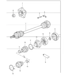 Antriebswelle und Radnabe 987 Boxster / Boxster S 2005-08