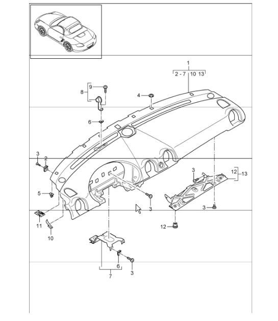 Diagram 809-00 Porsche Panamera Turbo S V8 4.8L Karosserie