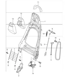 backrest frame sports seat 987 Boxster / Boxster S 2005-08