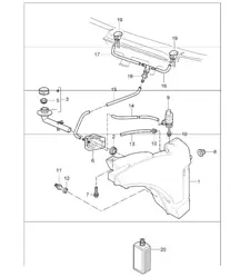 windscreen washer system 987 Boxster / Boxster S 2005-08
