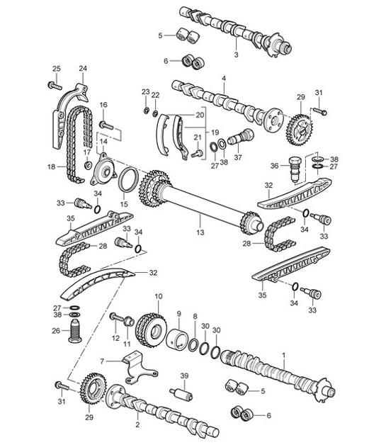 Diagram 103-010 Porsche Cayenne Coupe Turbo V8 4.0L Petrol 550Hp 