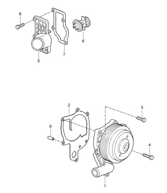 Diagram 105-000 Porsche Cayenne V6 3.0L Diesel 245HP Engine
