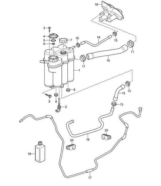 Diagram 105-020 Porsche Cayenne Turbo E-Hybrid V8 4.0L 739 PS 