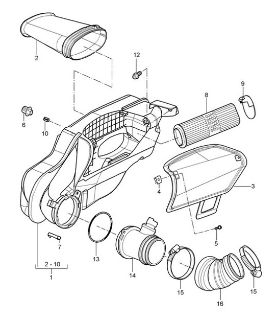 Diagram 106-000 Porsche Cayman 987C/981C (2005-2016) Engine
