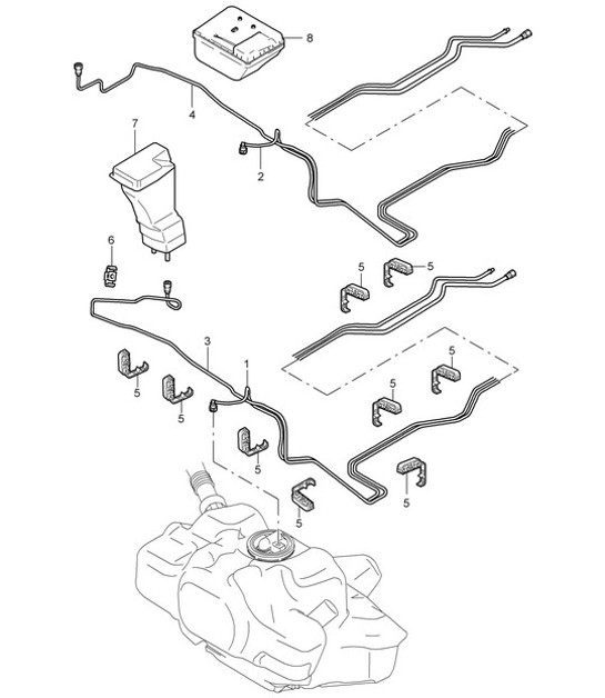 Diagram 201-005 Porsche Cayman 987C/981C (2005-2016) Fuel System, Exhaust System