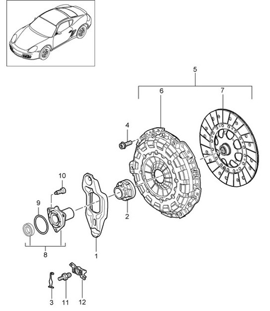Diagram 301-000 Porsche Cayenne S V8 4.8L Benziner 400 PS Übertragung
