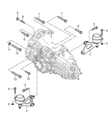 Manual gearbox / Transmission suspension / Threaded joint for Engine - G8701+ PR:481, 5th-speed manual - 987C.1 Cayman 2.7L 2007-08