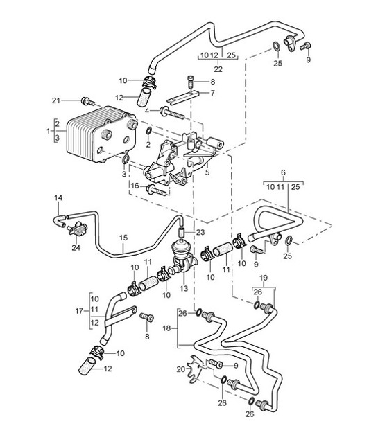 Diagram 360-000 Porsche 996 C4 3.6L 09/01-2005 Trasmissione
