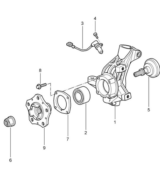 Diagram 401-005 Porsche Macan Gasolina 2.0L V4 237 CV Eje delantero, dirección 