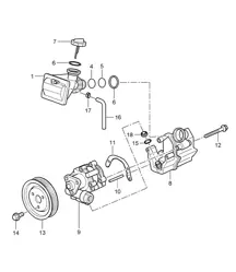 Dirección asistida / Bomba de dirección asistida / Contenedor 987C.1 Cayman 2006-08