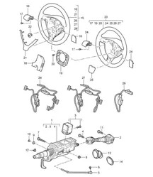 Steering protective pipe / Intermediate steering shaft / Steering wheels 987C.1 Cayman 2006-08