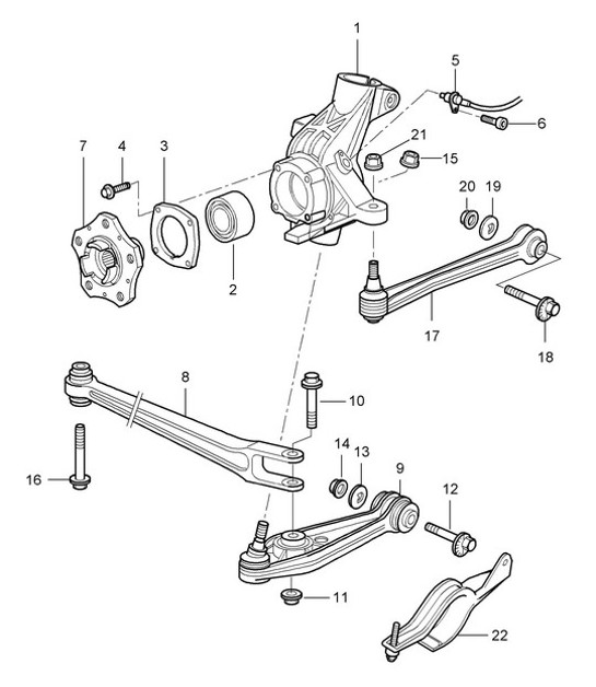 Diagram 501-000 Porsche Cayman 987C/981C (2005-2016) Rear Axle