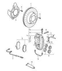 Disc brake / Rear axle 987C.1 Cayman 2006-08