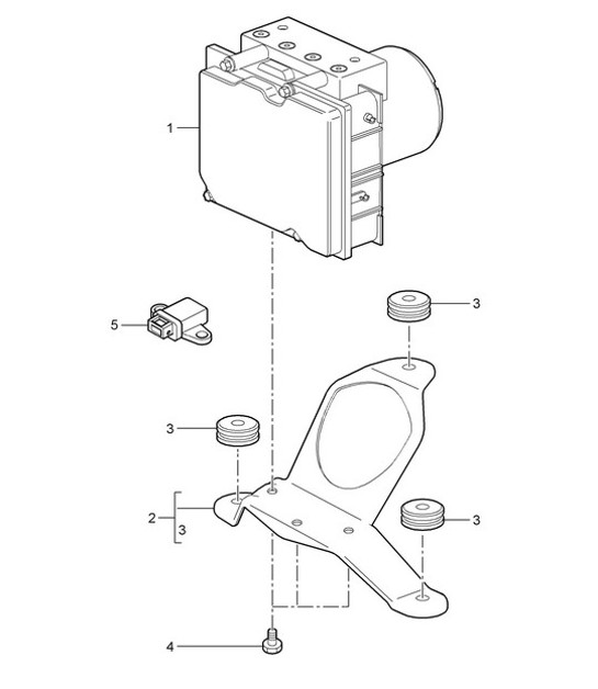 Hydraulic unit / anti-locking brake syst. -abs- / Control 987C.1 Cayman 2006-08