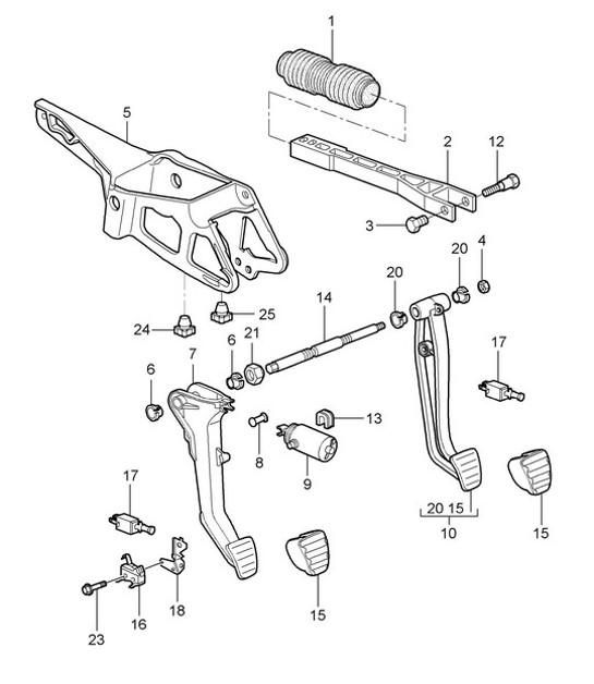 Pedals 987C.1 Cayman 2006-08