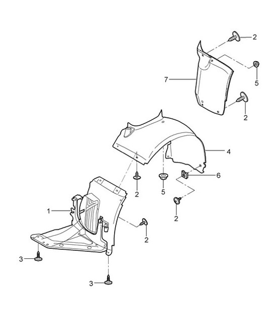 Linings for Wheel housing 987C.1 2006-2008