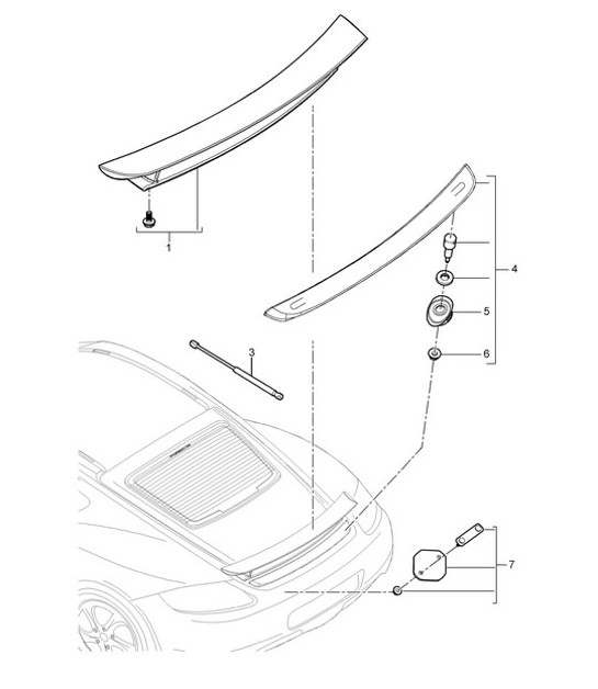Rear spoiler / Aerokit - PR:XAM - 987C.1 Cayman 2006-08