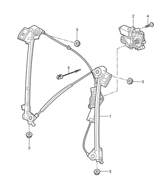 Window regulator 987C.1 Cayman 2006-08
