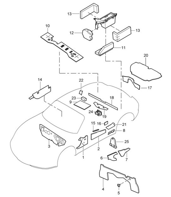 Body / Sound proofing 987C.1 Cayman 2006-08