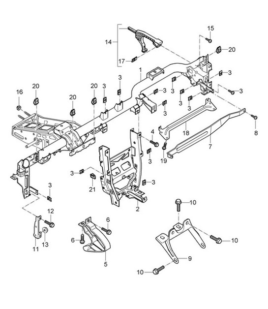 Retaining frame / Dashboard 987C.1 Cayman 2006-08