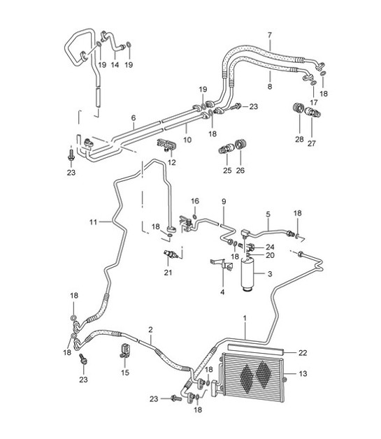 Refrigerant circuit 987C.1 Cayman 2006-08