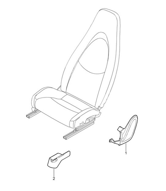 Front seat / Standard seat / Comfort seat (complete) 987C.1 Cayman / Cayman S 2006-08
