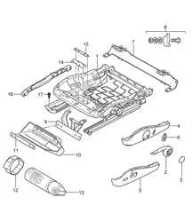 Seat frame / Standard seat / Comfort seat 987C.1 Cayman/ Cayman S  2006-08