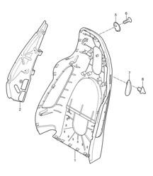 Carcasa del respaldo / Asiento deportivo 987C.1 Cayman / Cayman S 2006-08