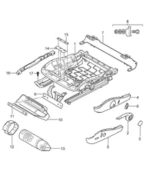 Seat frame / Sports seat 987C.1 Cayman / Cayman S 2006-08