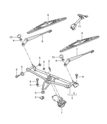 Système d'essuie-glace complet / Capteur de pluie 987C.1 Cayman 2006-08