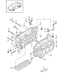 Carterhuis (model: A120, A121) 987C.2 Cayman 2,9L / 3,4L 2009-12
