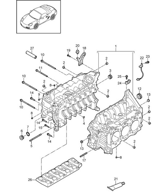 Diagram 101-005 Porsche Cayman 2.7L 981 2013-16 Engine