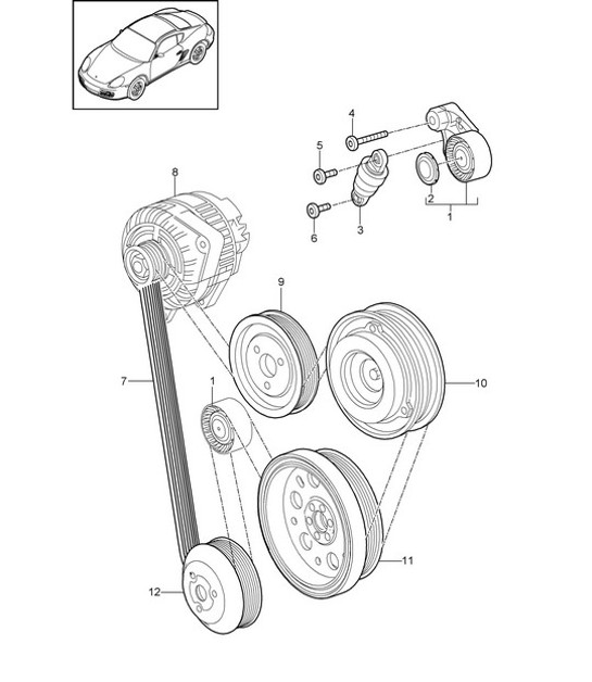 Diagram 101-010 Porsche Cayman 987C/981C (2005-2016) Engine