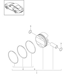 Piston (Modèle : A120,A121) 987C.2 Cayman 2009-12 Piston (Modèle : A120,A121) 987C.2 Cayman 2009-12